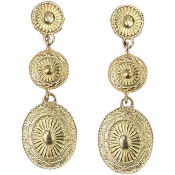 Elegant Gold Drop Earrings - Picture 1 of 7
